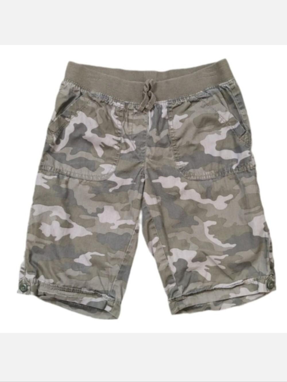 George Camo Cargo Shorts Boys Size 12 Army Green Pull On Cotton